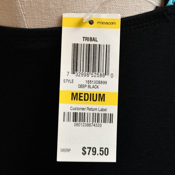 INC Interna- Tribal Deep Black Dress Mirrored Sequin Embellishment- NWT - Size M - Picture 7 of 8